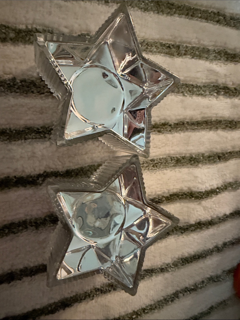 2 IKEA 2018 Silver Star Glass Tealight Holders